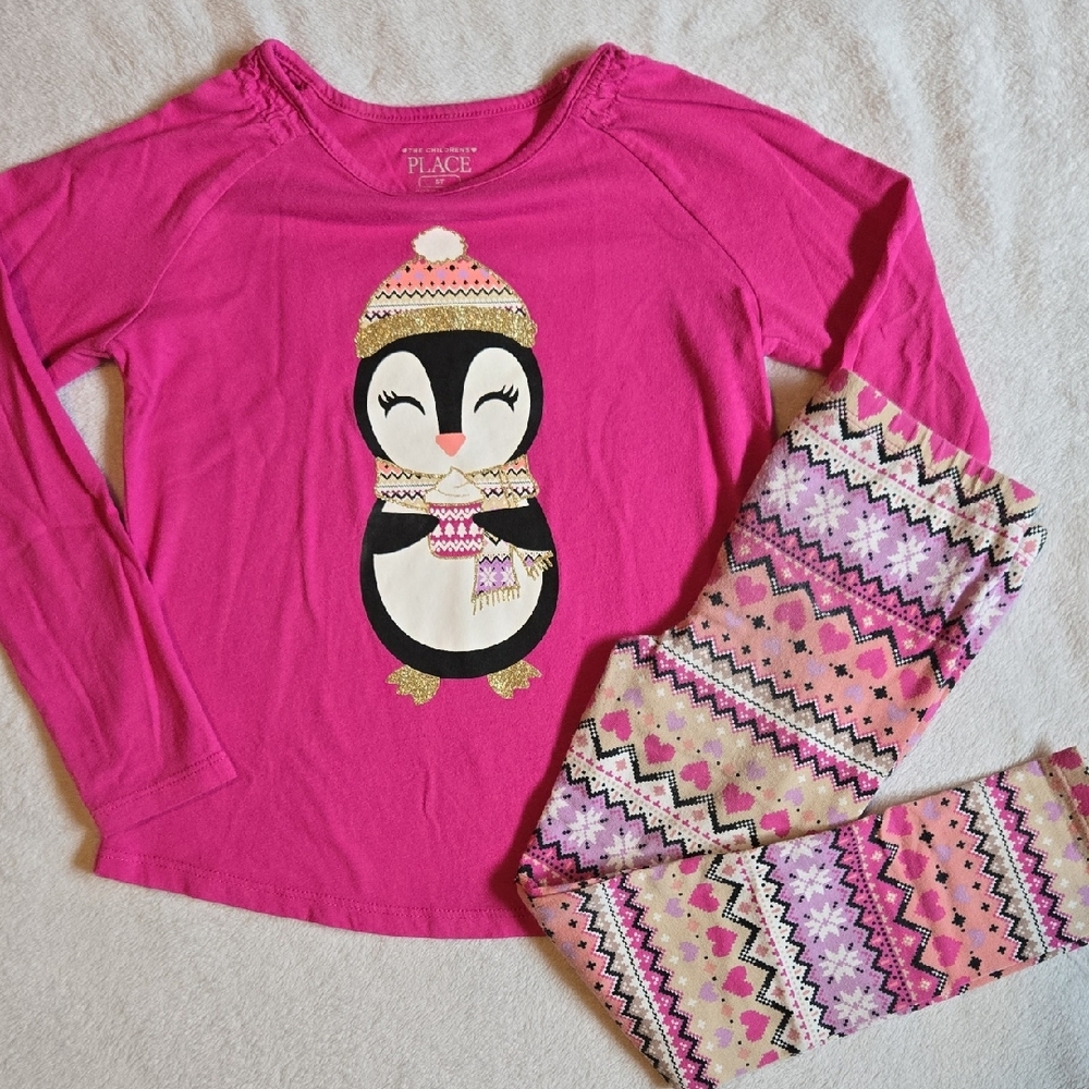 Girls Pink Cotton Outfit Set The Children's Place 5T